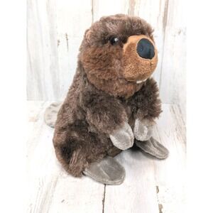 Wild Republic Beaver Standing Plush 8" Stuffed Animal Brown Gray Realistic